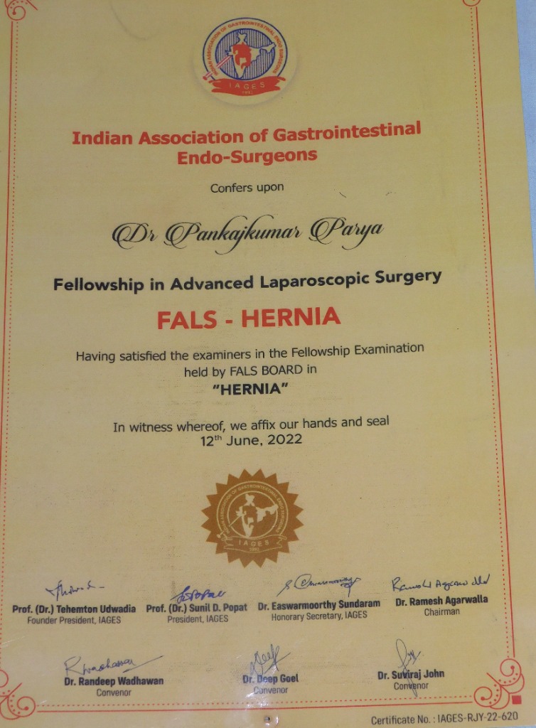 FALS Hernia Fellowship Certificate