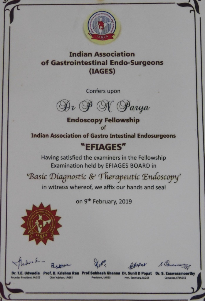 EFIAGES Endoscopy Fellowship Certificate