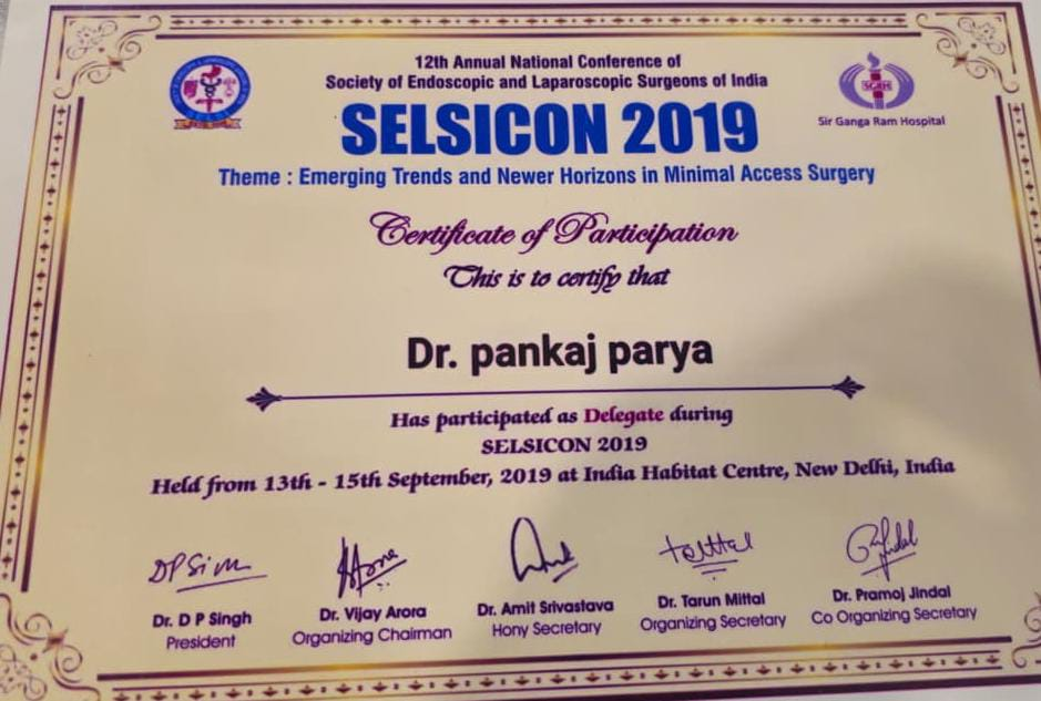 SELSICON 2019 Participation Certificate