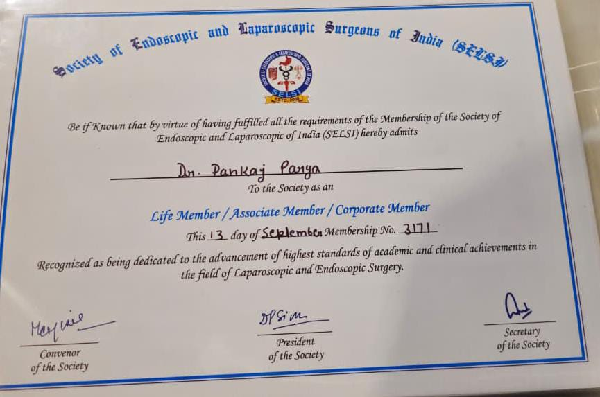 SELSI Life Membership Certificate