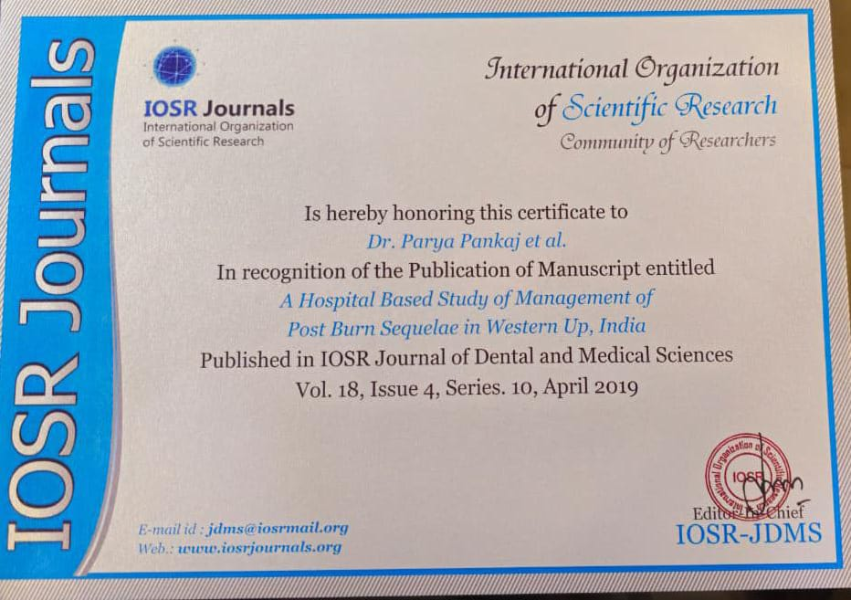 IOSR Publication Certificate