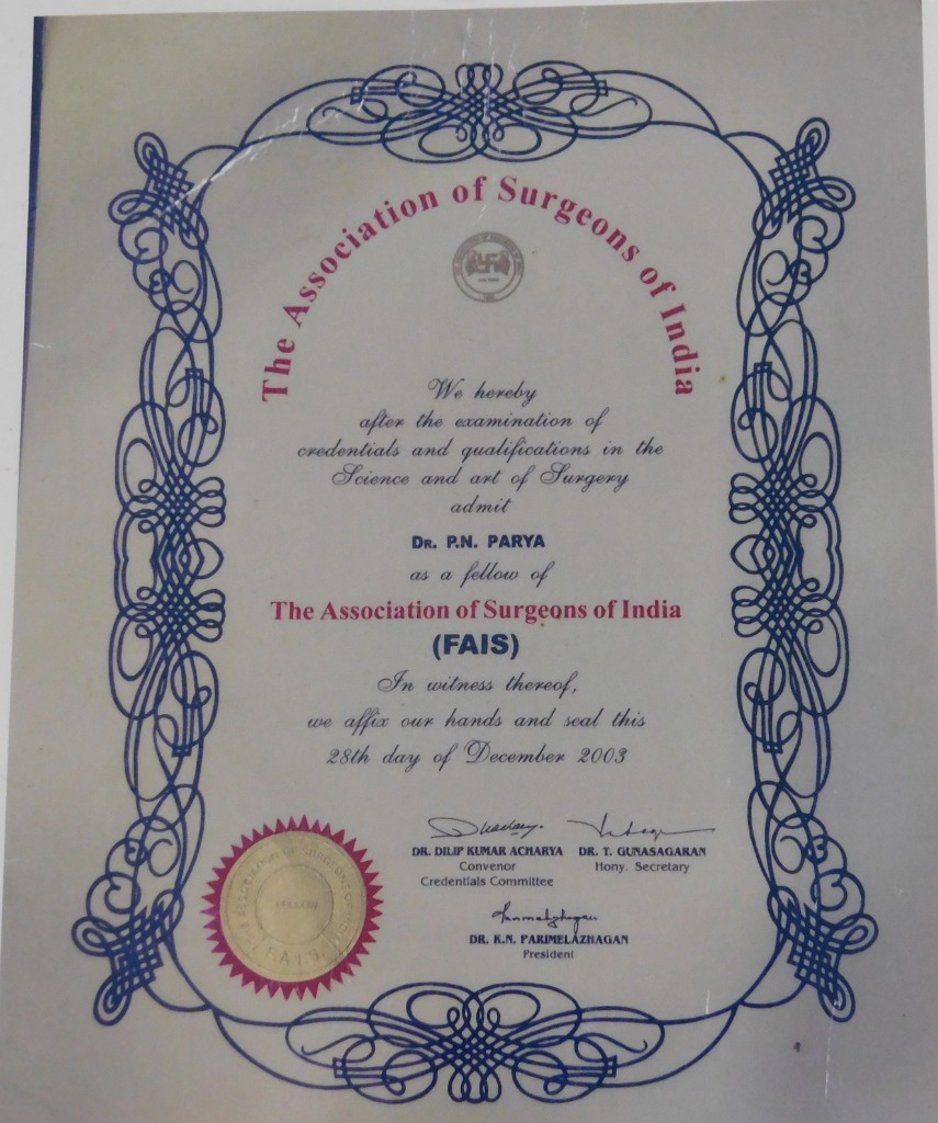 FAIS Fellowship Certificate