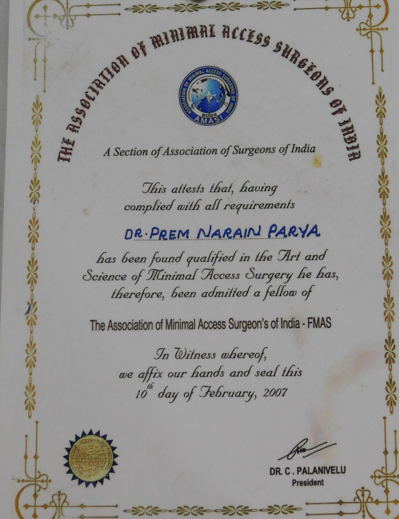 FMAS Fellowship Certificate